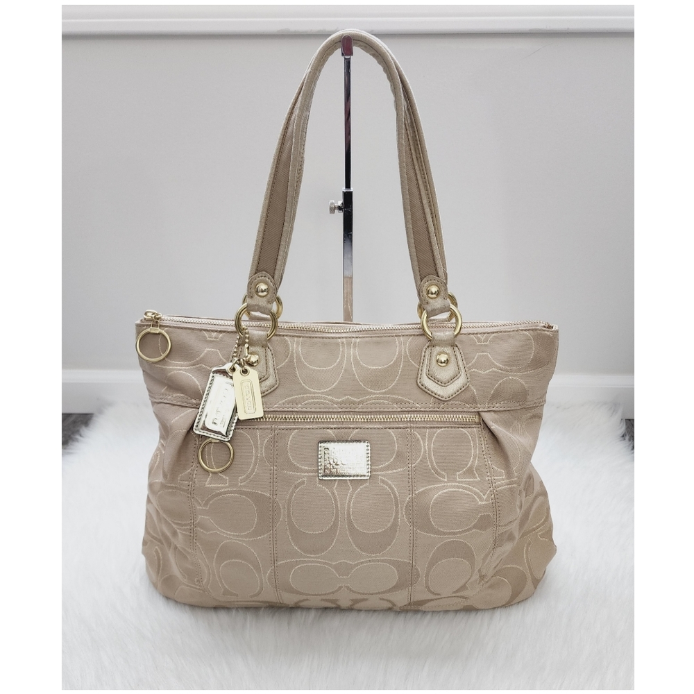 Coach Poppy Signature Lurex Glam Tote/ Shoulder bag H1193-17890